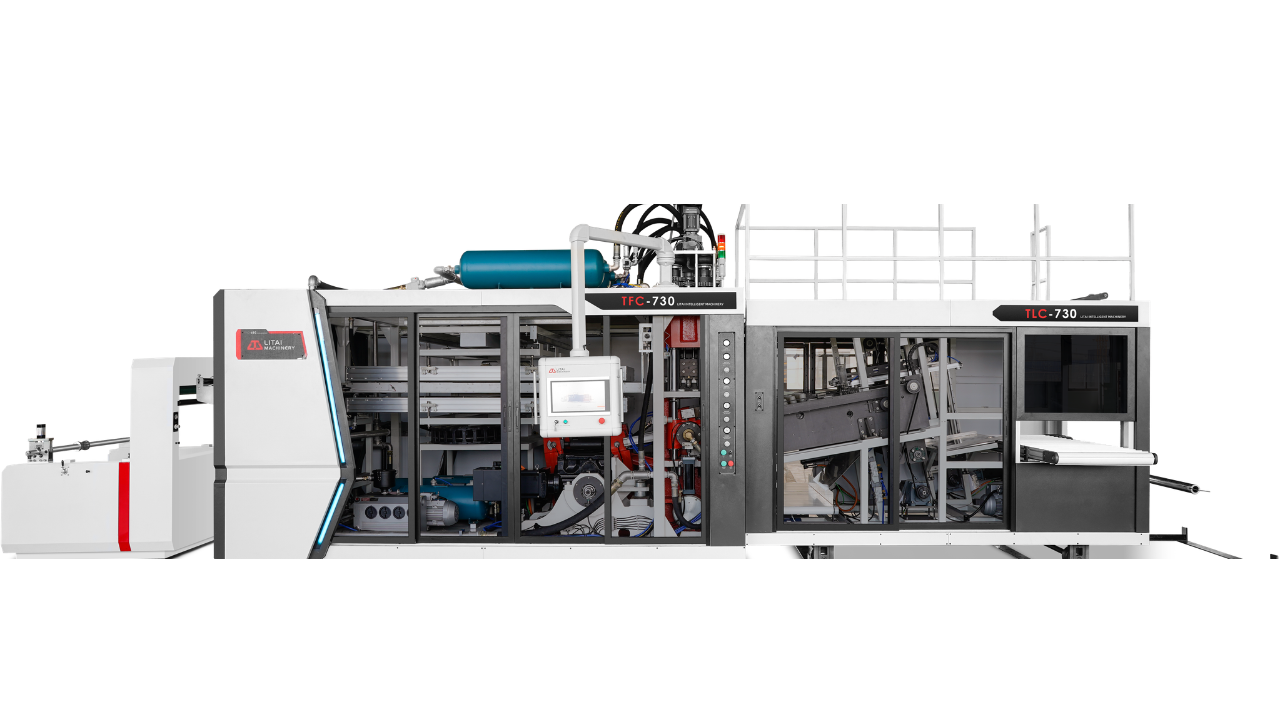 Machine de thermoformage à moule basculant pour gobelets en plastique